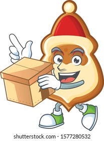 With box Super Funny christmas hat cookies cartoon character style
