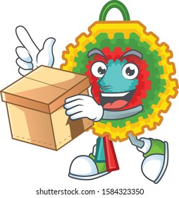 With box Super Funny pinata cartoon character style