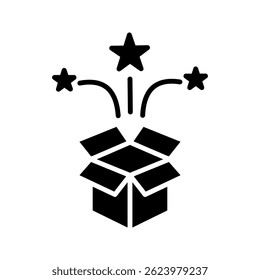 box, surprise, gift icon color editable on white background