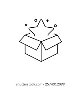 box, surprise, gift icon vector template trendy