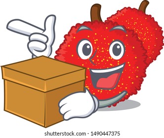 With box sweet bayberry fruit in character shape