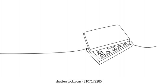 Box of sweets continuous line drawing. One line art of decoration, cupcakes, muffin, chocolate, gift, romance, March 8, birthday, valentine s day, relationship, love.