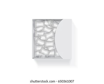 box of sweets mock up vector template
