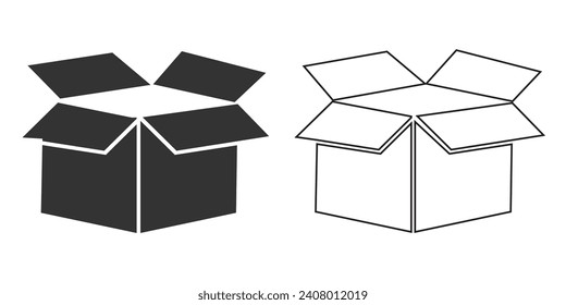 Icono de caja línea de diseño e ilustración vectorial de iconos de fondo.