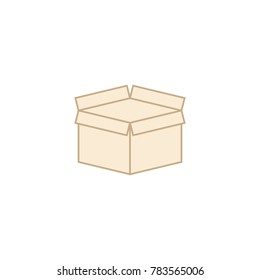 Box, Symbol of shipping. Flat cream Icon Isolated on White Background. Vector illustration.