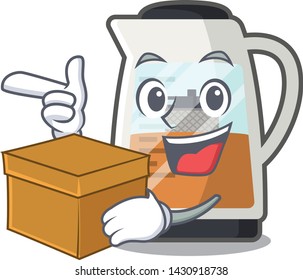 With box tea maker in the cartoon shape