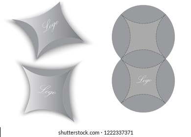 Box template for cutting, printing, package for gift