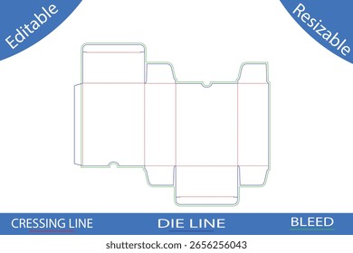 Box template die cut lines layout packaging