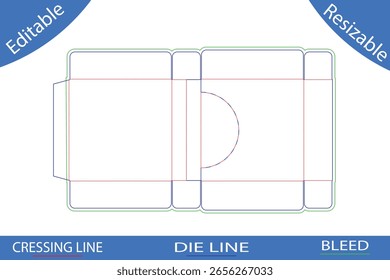 Box template die cut lines packaging design folding box