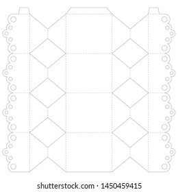Box template Gift box folding mold. Basic empty template Candy, flower, cake, birthday boxes