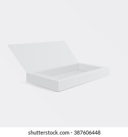 Box template, package box. Mock-up ready for your design. Box product. Open box blank. Vector illustration, eps 10