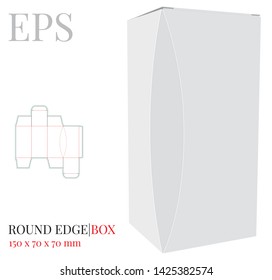 Box Template, Vector with die cut / laser cut layers. White, clear, blank, isolated Box mock up isolated on white background with perspective view, Packaging Design, Front lock box template