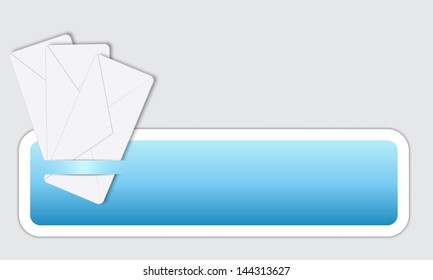 box for text with three envelope