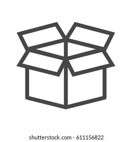 Box Thin Line Vector Icon. Flat icon isolated on the white background. Editable EPS file. Vector illustration.