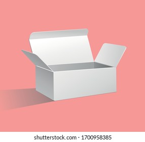 Box for things. Cardboard white box.