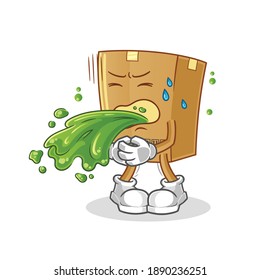box throw up cartoon. cartoon mascot vector