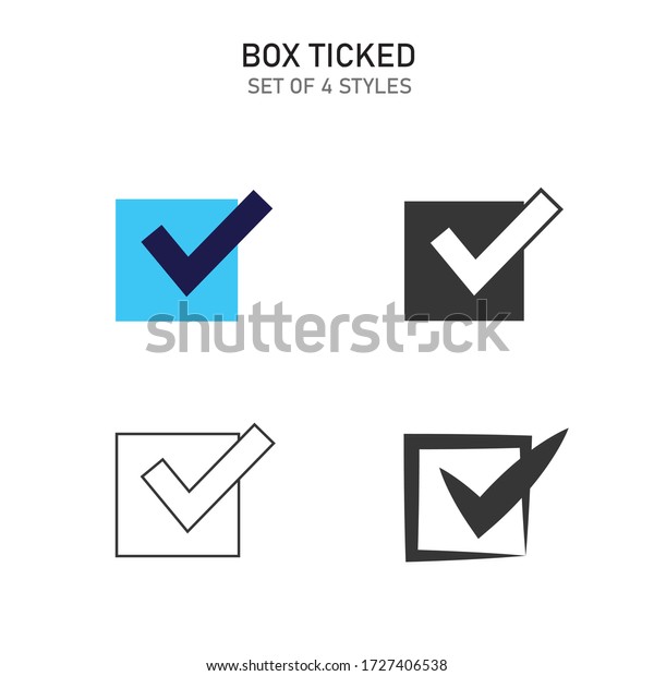 ボックスのチックマークとベクトルアイコン正しいチェックマーク のベクター画像素材 ロイヤリティフリー