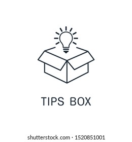 Box of tips. Vector linear icon on a white background.