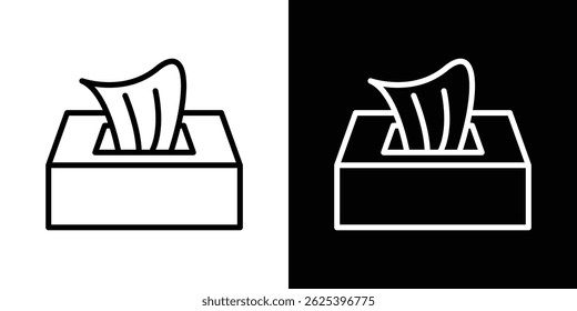Concepto de icono de tejido de caja sobre fondo blanco