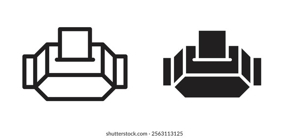 Box tissue icons in black line and filled versions