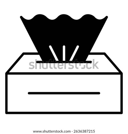 Box of Tissues Vector Icon for Cold Relief