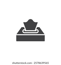 Box with tissues vector icon. filled flat sign for mobile concept and web design. Tissue Box glyph icon. Symbol, logo illustration. Vector graphics