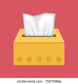 Box Of Tissues, Vector Illustration.