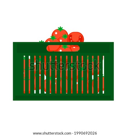 A box of tomato on white background.