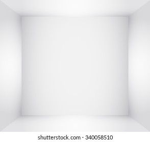 Box Top View. Inner Space of the Box. White Empty Room Interior. Vector illustration