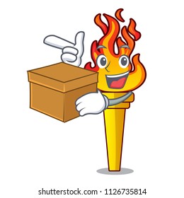 With box torch character cartoon style