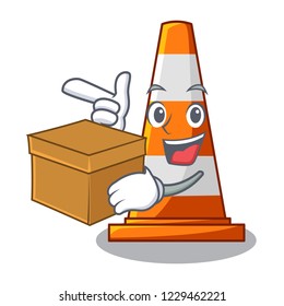 With box traffic cone on Made in cartoon