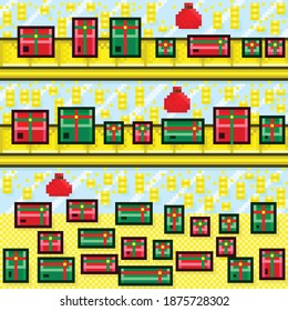 box transport system in the factory pixel art.