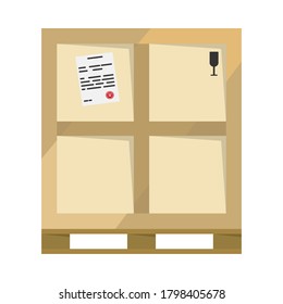 Box. Transportation of fragile goods and goods by our favorite freight transport. Vector illustration for websites, prints and stationery.