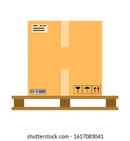 Box for transporting goods on a white background, vector