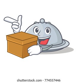With box tray character cartoon style