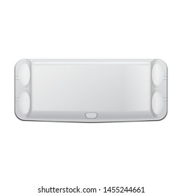Box tray for eggs mock up vector template, white empty clamshell container. 10 eggs mock package set. Top view for your design