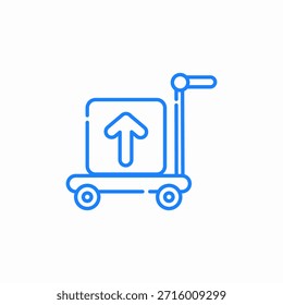 Box Trolley hochladen Symbol Vektor