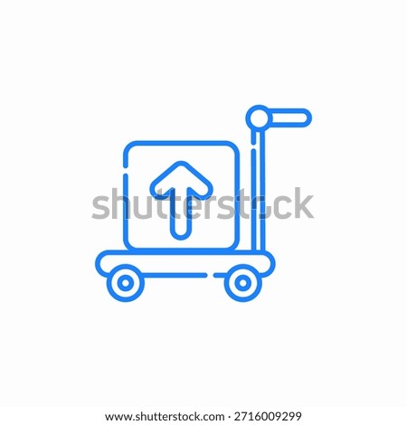 box trolley upload icon sign vector