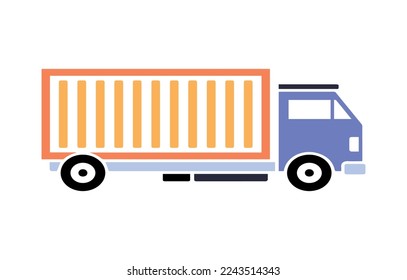 box truck flat icon transportation expedition icon