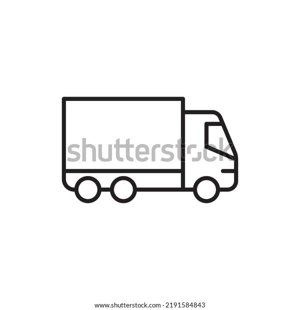 box truck icon, package delivery\
truck, thin lines on white background, simple shapes.\
tank