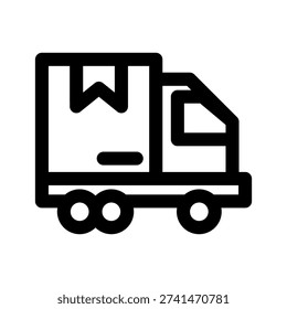 Box Truck icon vector from Delivery Order Set