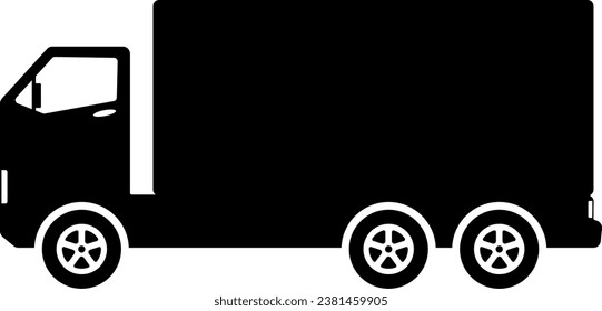 Box truck icon vector. Shipment truck silhouette for icon, symbol and sign. Box truck for shipment, transit, delivery, package or transportation