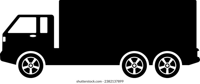 Box truck icon vector. Shipment truck silhouette for icon, symbol and sign. Box truck for shipment, transit, delivery, package or transportation