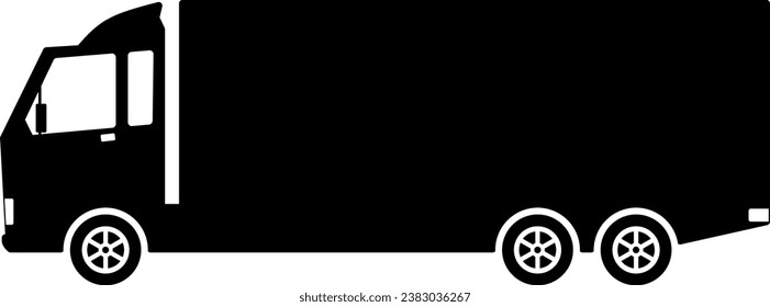 Box truck icon vector. Shipment truck silhouette for icon, symbol and sign. Box truck for shipment, transit, delivery, package or transportation