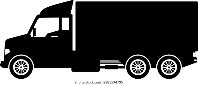 Box truck icon vector. Shipment truck silhouette for icon, symbol and sign. Box truck for shipment, transit, delivery, package or transportation