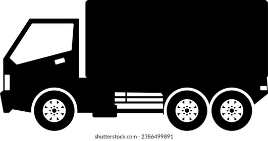 Box truck icon vector. Shipment truck silhouette for icon, symbol and sign. Box truck for shipment, transit, delivery, package or transportation
