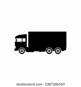 Vector de icono de camión de caja. Silueta de camión de envío para icono, símbolo y signo. Camión para transporte, transporte, transporte, transporte