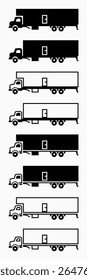 Iconos del camión de la caja (lado): Ilustración vectorial de los iconos del camión de la caja con el fondo blanco