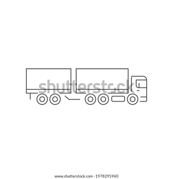 Box truck line outline\
icon