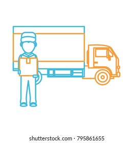 Box truck and man design